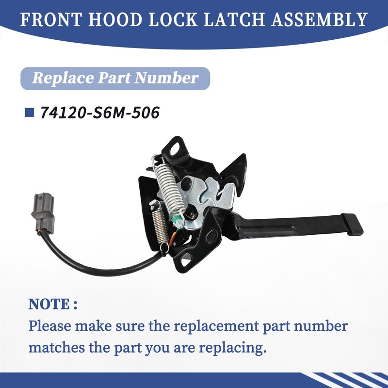 Getfarway Front Hood Lock Latch Assembly 74120-S6M-506 Compatible with Acura