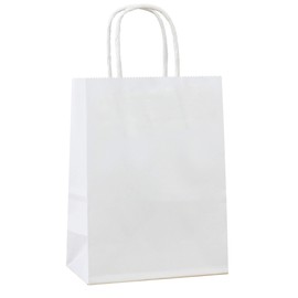 ADIDO EVA 12 PCS Small Gift Bags White Kraft Paper Bags with Handles for Party Favors (8.2 x 6 x 3.1 In)