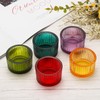 uxcell 2 Pcs Glass Tea Light Candle Holder, Round Ribbed