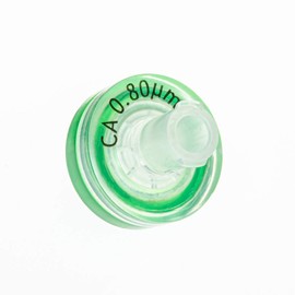 GVS Filter Technology, Syringe Filter, ABLUO, 13mm, CA Membrane, 0.80µm, Acrylic Housing, Green Color, 100/pk