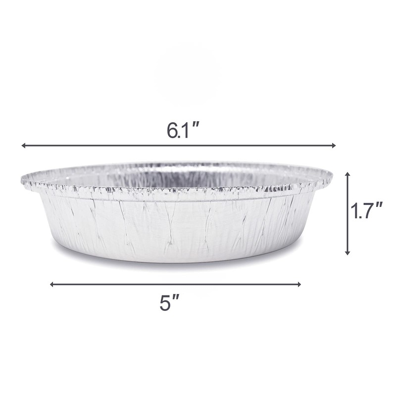 (40 Pack) Premium 6-Inch Round Foil Pans with Plastic Dome