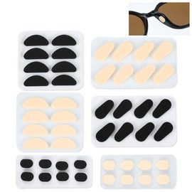 24 Pairs Eyeglass Nose Pads Anti Slip Nose Pads for Glasses EVA Foam Glasses Noses Replacement Pad Self-Adhesive Eyeglass Noses Pad Soft Cushion for Eyeglasses Sunglasses Skin & Black (1.5 mm)