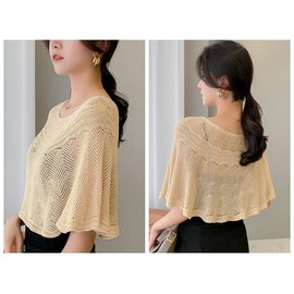 Knit Sun-proof Shawl Wrap for Women Girls Lace Cover Up for Evening Party Dress Wedding Bridal Shawls Knitted Loose Top