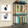 FUTASSI P1 Heavy Duty Garment Rack, 3 Tiers Adjustable Rolling