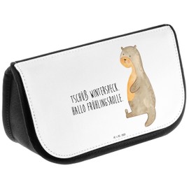 Mr. & Mrs. Panda Cosmetic Bag Otter Belly, White, Hand drawn