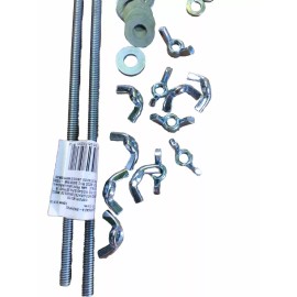 Hillman (2) 1/4” - 20 x 12” Zinc Plated All Thread W/ WingNuts,washe