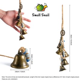 Small snail Witch Bells Garden Wind Chimes Metal Door Protector Handmade Blessing Bell Hanging Ornaments for Porch Garden Window Crafts
