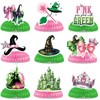 Hysagtek 9 Pcs Witch Theme Party Honeycomb Centerpieces, Pink and