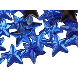 Allstarco Star Rhinestones Embelishments 15mm Flat Back Acrylic Plastic Gems for Jewelry, Crafts, Costumes, Invitations, Cosplay - 35 Pieces (Blue Sapphire .PH)