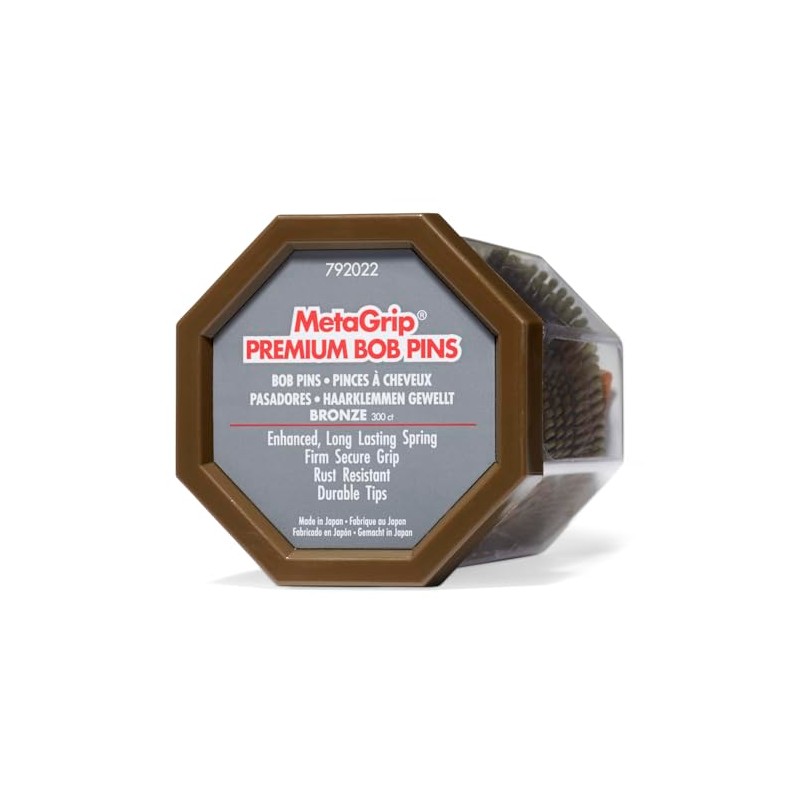 MetaGrip Bronze Premium Bobby Pins, 300 Count