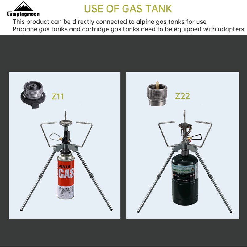 Campingmoon Smart Backpacking Stove Stand Adapter Connection Gas Fuel Canister