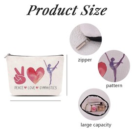 Gymnast Gymnatics Gifts for Girls Cosmetics Toiletry Bags Pouch Gymnast Birthday Christmas Gifts for Women Female Gymnatics Teacher Instructor Cheerleader Make-Up Storage Pouch with Zipper for Purse