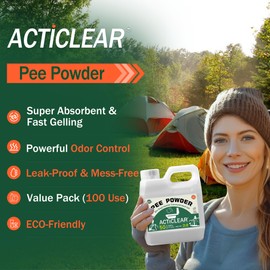 ACTICLEAR Pee Powder Gel - 2lb Rapid 60-Second Absorption & Odor Neutralizer for Portable Toilets, Camping, and Outdoor Essentials
