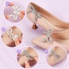 PH PandaHall 8pcs 4 Styles Bowknot Shoe Clips, Platinum Sparkling