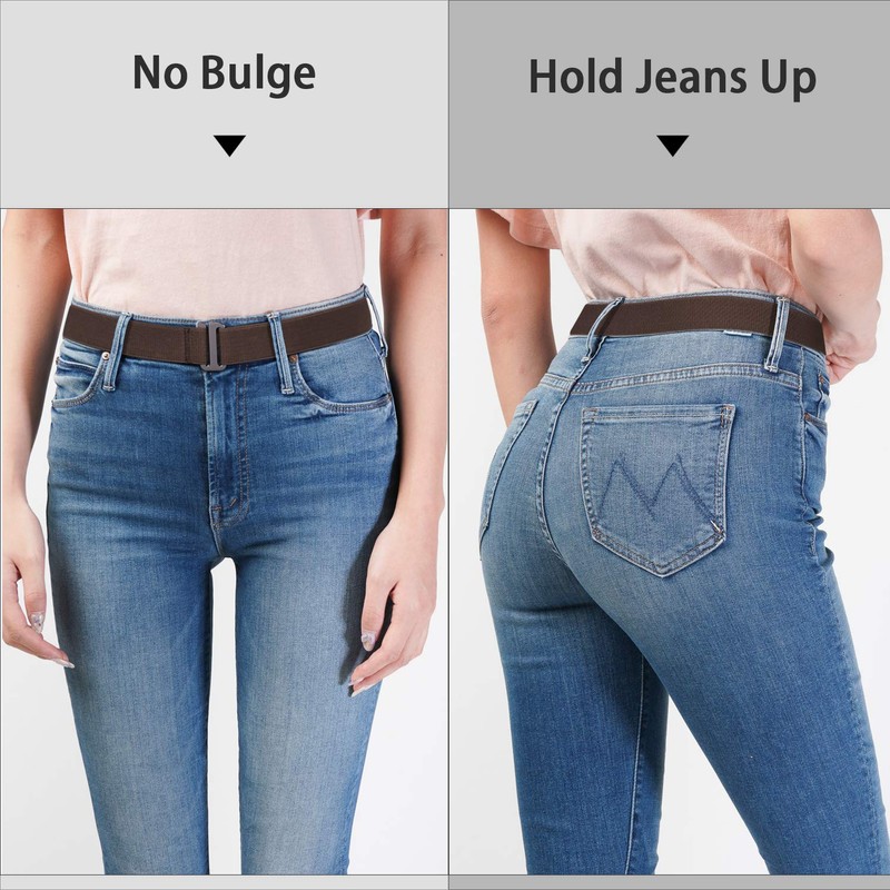 SANSTHS Invisible Women Belts for Jeans, Stretchy Elastci Belt with