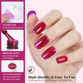 TUTUYU Deep Red Purple Cat Eye Gel Nail Polish - Perfect for DIY at Home & Ideal Gift for Nail Art Lovers!