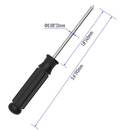FOCMKEAS 2PCS Mini Phillips Screwdriver, 2mm Cross Head with Black Non-slip Handle for Small Appliances, 3.62"(92mm) Total Length, Non-magnetic