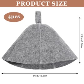 NINGYER Pack of 4 Sauna Hats, 34 x 23 cm Sauna Hat, Men's Sauna Hat, Women, Sauna Hat Felt, Suitable for Sauna, Bathroom Accessories and Sauna Lovers (Grey, White, Black)