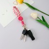 XGALBLA Elegant Rose Flower Macrame Keychain Boho Handmade Wristlet Bracelet