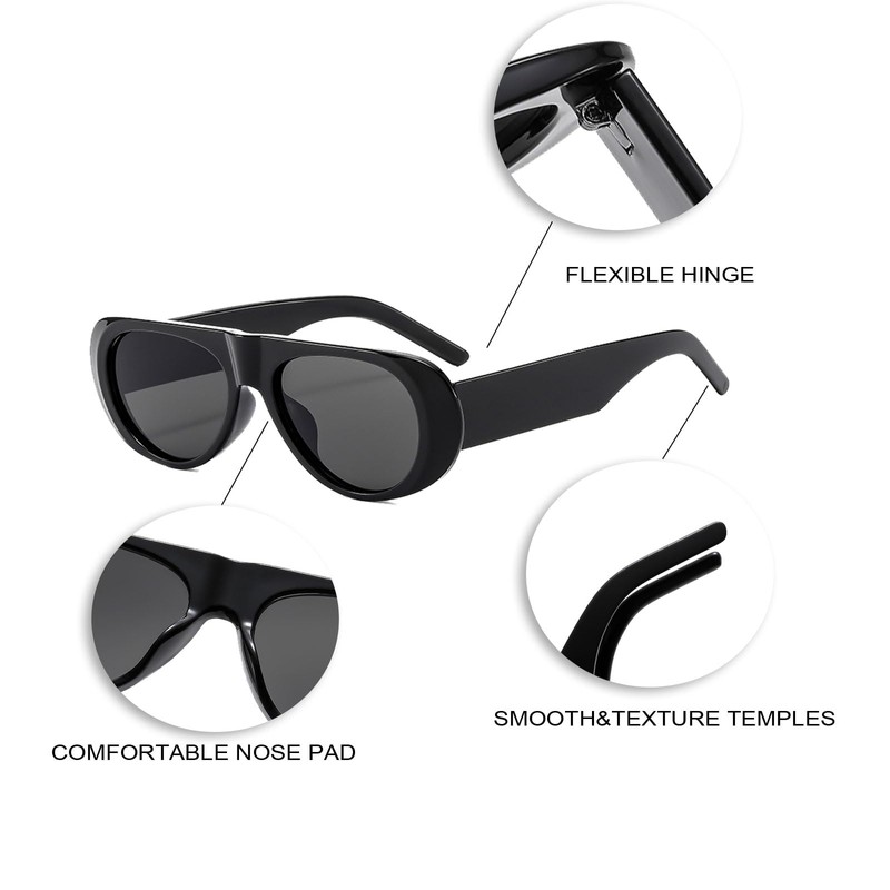 Long Keeper Vintage Oversized Sunglasses Round Women Men Retro Sunglasses