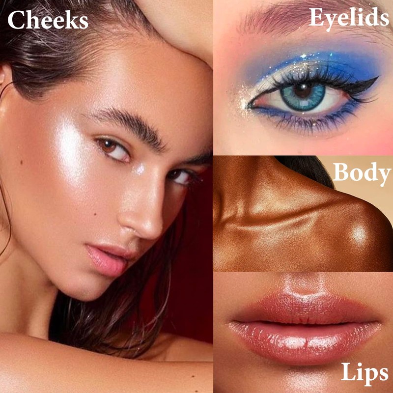 Highlighter Powder Makeup Palette, Diamond Shine Highlighter, Face Highlighter Palette,