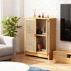 Jueraori WiFi Router Storage Cabinet with Adjustable Shelves, 2-Tier Bamboo