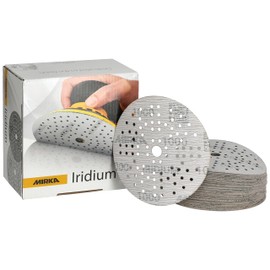 Mirka Iridium Premium Sandpaper Diameter 125 mm Velcro 89 Hole Grain 1000 Pack of 100 / for Sanding Paint, Spatula, Primer, Wood, Steel, Mineral Materials, Plastic