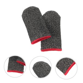 DOITOOL 5sets Finger Covers for Gaming Touch Screen Gloves Gaming Finger Sleeves Fiber Thumb Sleeves Slip-resistant 10pcs*5