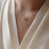 Jugielu Boho Layered CZ Y Necklace Silver Y Drop Necklace