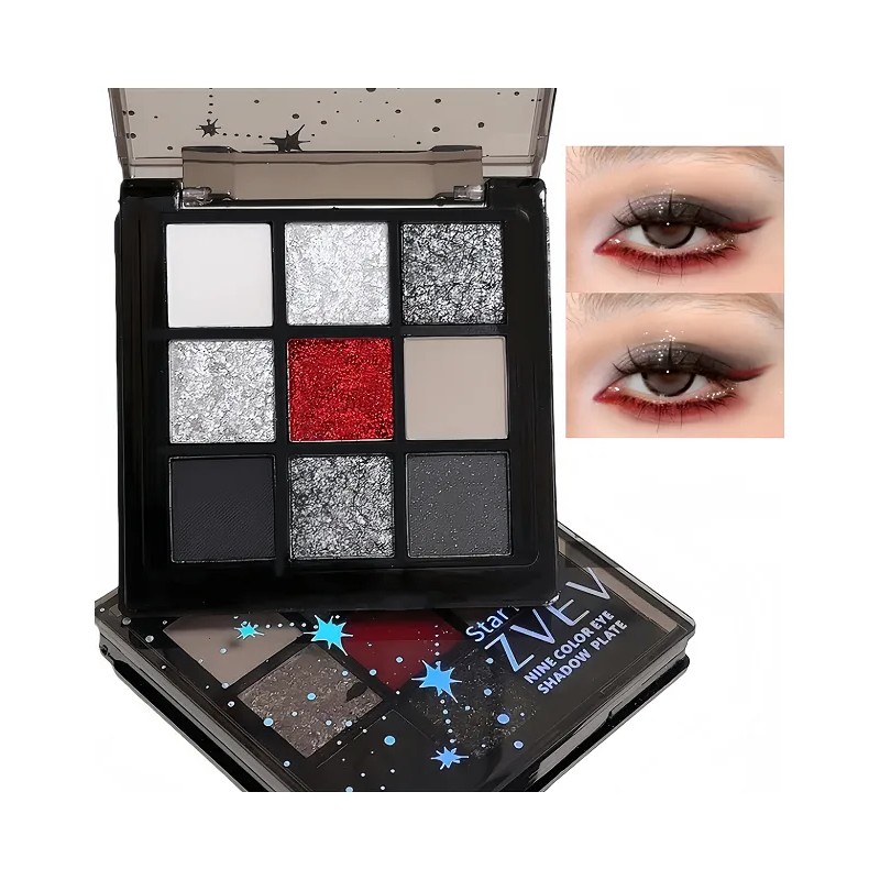 Paleta 9 Tonos Sombras Humo Gel Brillo Intenso