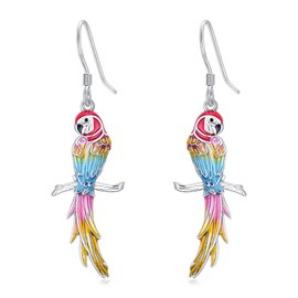 Papageienohrringe Sterlingsilber Papageienvogel Ohrringe Ara Papagei Schmuck Geschenke für Damen