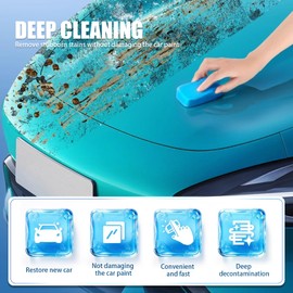 MOXRUQ 4 PCS Car Clay Bar, 400g Premium Magic Clay Bar Kit with Washing and Adsorption, Universal Clay Bars Auto Detailing Cleaner for Car Wash, for Cars, SUVs, RVs, Trucks (Blue)