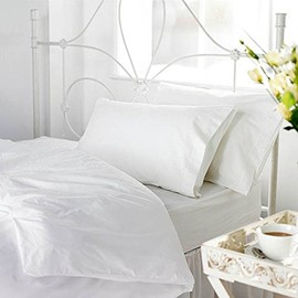 New England Premium Hotel Quality 100% Pure Egyptian Cotton 200 Thread Counts White Soft Duvet Cover Set (Super King)