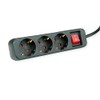 ROLINE 3-Way Power Strip with Switch, Black, 6 m