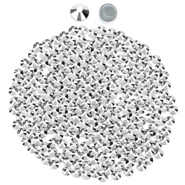 YHMQ DU Hotfix Rhinestones Flat Back Glass Round Crystals Gemstones for Crafts Clothes Shoes Bags DIY Decoration Silver (SS16/4MM/2880pcs)