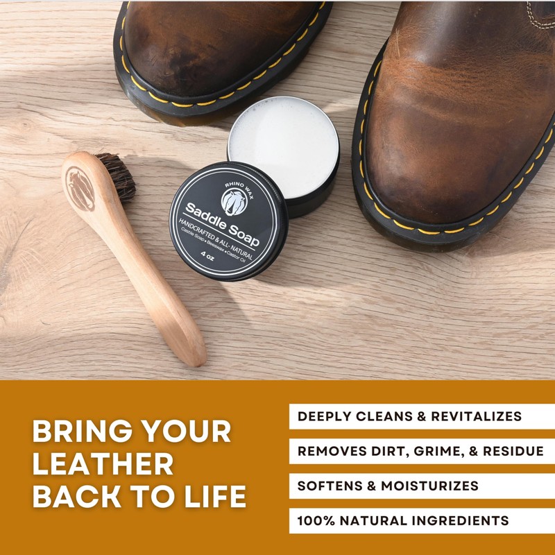 Rhino Wax - Saddle Soap for Leather Cleaning - Natural