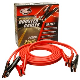 Coleman Road Power 86660104 16-Feet, 4-Gauge Heavy-Duty Booster Cable with Polar Glow Clamps Car Battery Jumper Cable
