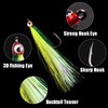 OROOTL Fishing Bucktail Teaser Hooks, 10pcs Saltwater Fishing Jigs Teaser