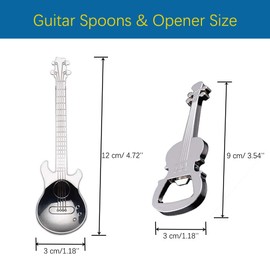 ESRISE Guitar Teaspoon Coffee Spoons, Stainless Steel Coffee Gifts Spoons for Men Christmas Gifts Birthday Gifts, Ideal for Coffee, Desserts, Drinks, Mixing