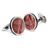 M-Clip Cognac Alligator Bordered Round Cufflinks