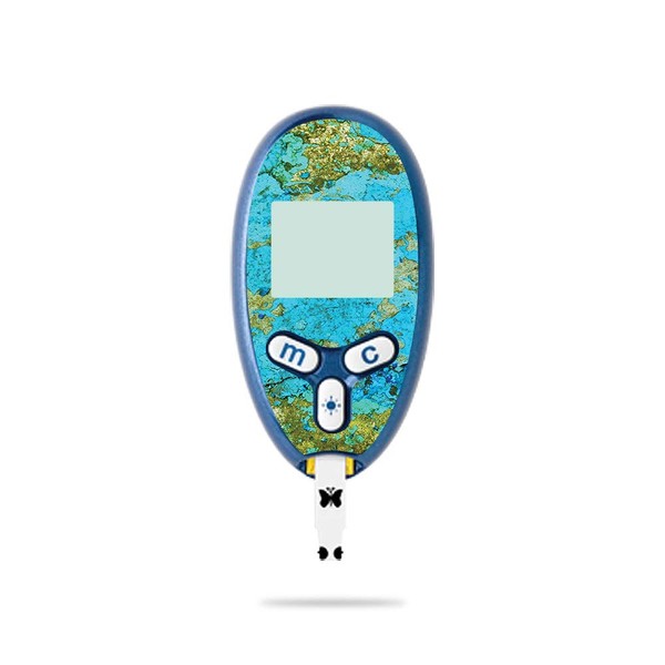 MightySkins Skin Compatible with Abbott Freestyle Lite - Teal Marble