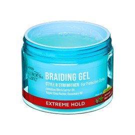 KISS COLORS & CARE Braid Gel Extreme Hold, 6 oz -Nourishing, Adds Shine, Moisture Boosting, Long Lasting Hold, - For All Hair Types