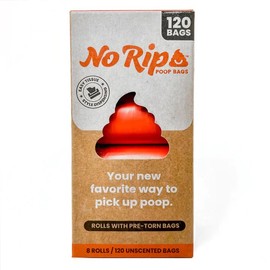 No Rip Poop Bags, Convenient Tissue-Style Poop Bags: Easy Dispensing, Extra Thick & Guaranteed Leak Proof, Unscented - 120 Count Refill Rolls for Dogs