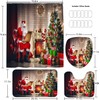 flowerlove 4 Pcs Christmas Shower Curtain Sets with Rugs for