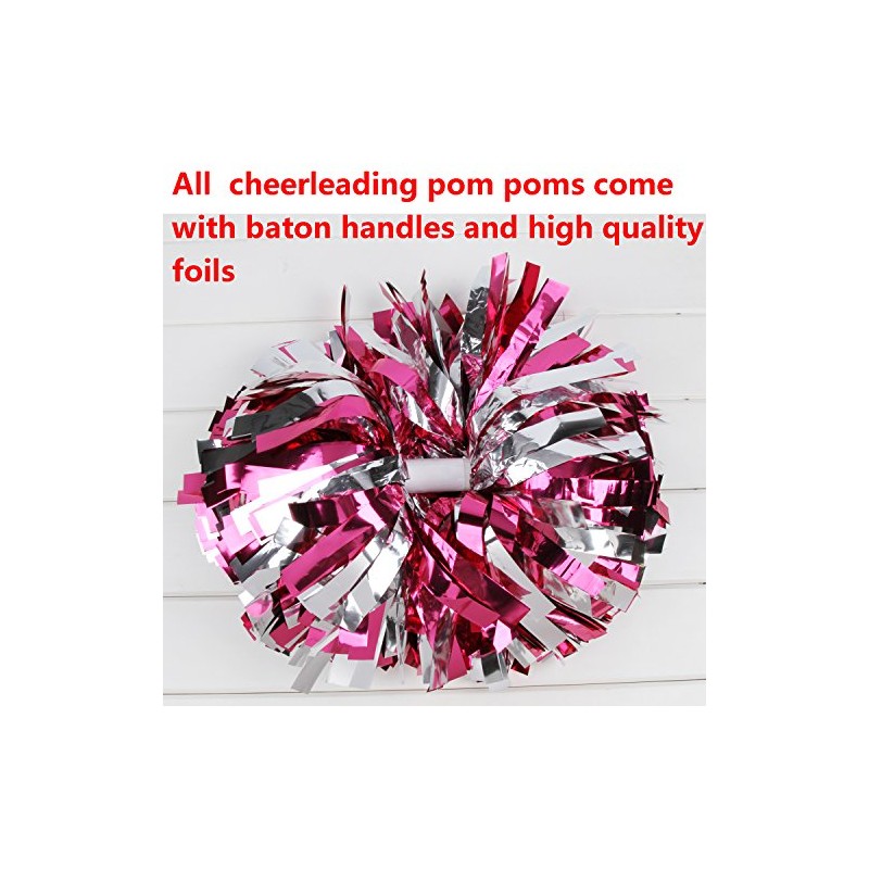 Metallic Cheerleader Cheerleading Pom Poms 6 inch 1 Pair 2