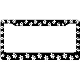 Automotive warehouse BLACK PAW PRINTS CRITTER DOG CAT License Plate Frame