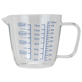 EIKS Glass Milk Frothing Pitcher Mixing Cup for Coffee Espresso Cappuccino Latte Juice in Kitchen Restaurant - 500 ML (0.5 Liter, 2 Cup)