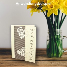 NEUSER PAPIER 20x folding card set including envelopes larger than DIN B6 - oversize - blank invitation cards in cream with structural embossing - folding cards with embossed pattern
