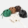 Woven Bucket Crossbody Bags for Women, Retro Leather Tote Handbag