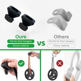 New Space Saving Hanger Hooks, Clothes Hanger Connector Hooks, AS SEEN ON TV, Ultra- Premium Space Triangles Hanger Hooks Triple Closet Space,18 PC Value Pack, Black (Bear)